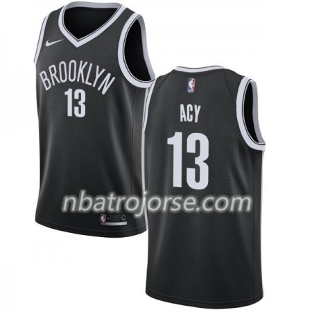 Män Brooklyn Nets Tröja Quincy Acy 13 Nike 2017-18 Svart Swingman